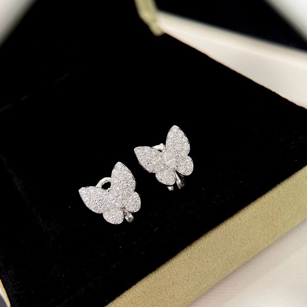 Miro BUTTERFLY OHRRINGE GANZ MIT DIAMANTEN BESETZT