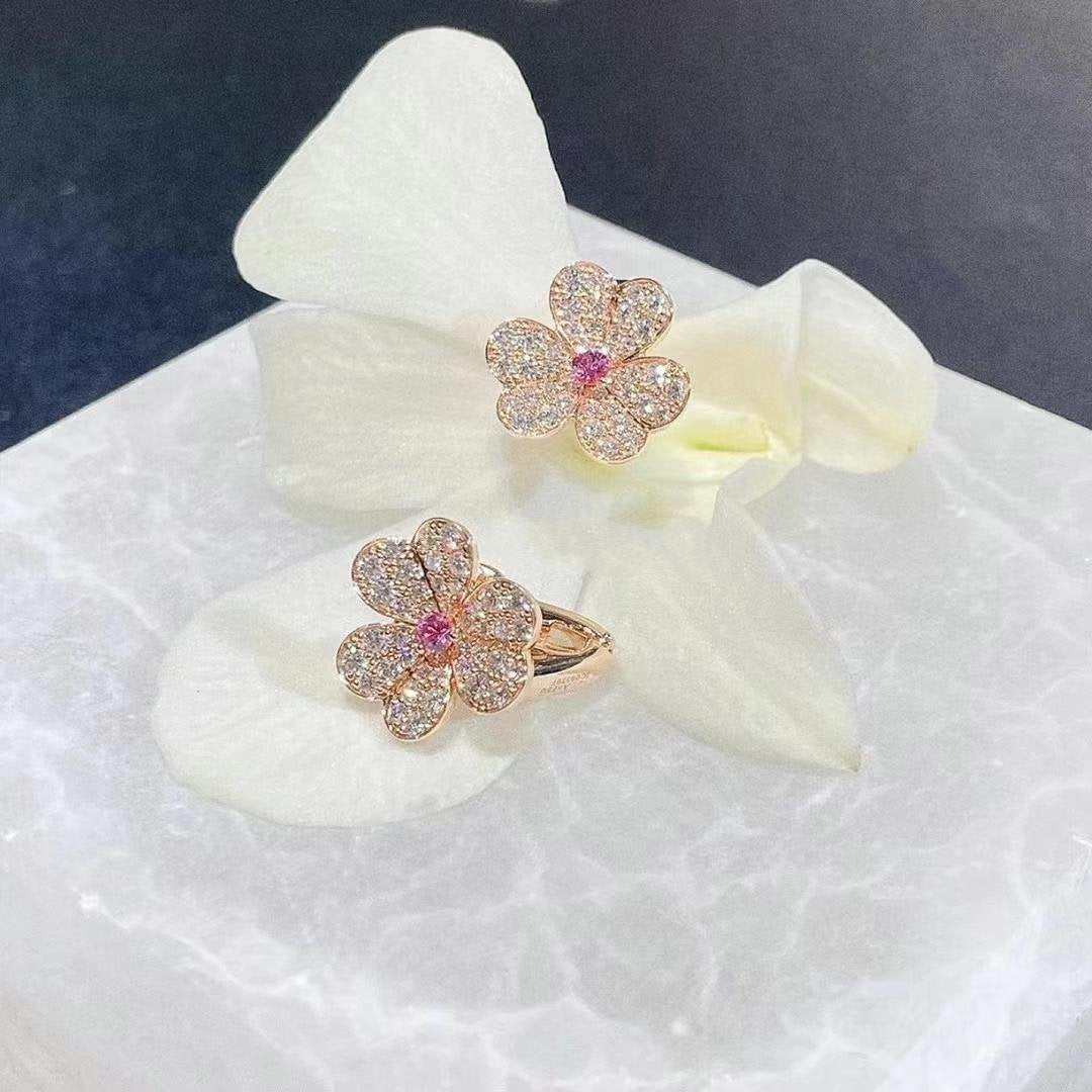 Miro FRIVOLE ROSÉGOLD BLUMEN DIAMANT OHRRINGE