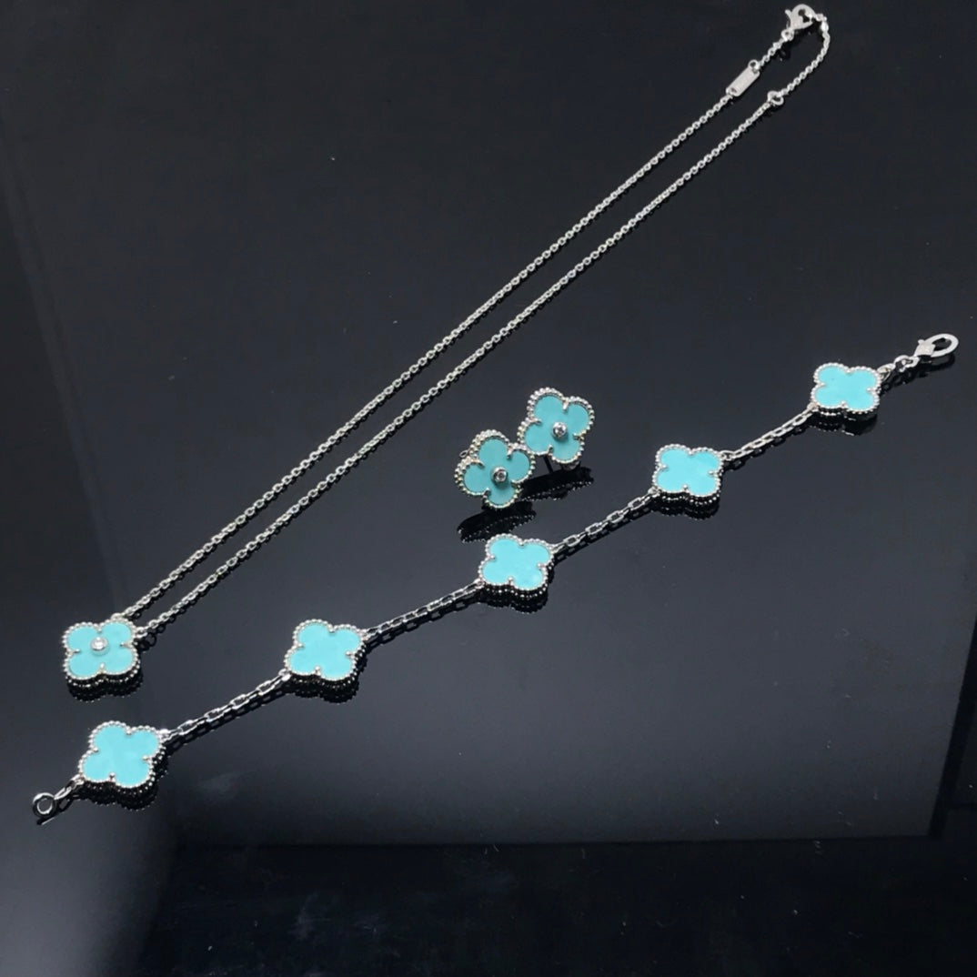 Miro CLOVER 1 DIAMOND BLUE SKY SILVER OHRRINGE