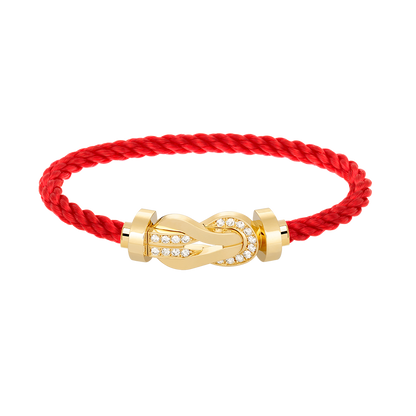 Miro CHANCE LARGE 8 FIGURE BUCKLE HALF DIAMOND BRACELET GOLD