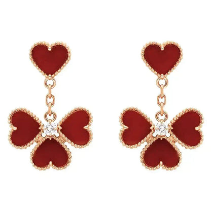 Miro SWEET CLOVER CARNELIAN EARRINGS