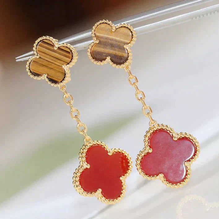 Miro CLOVER 2 MOTIV TIGEREYE-KARNEOL-OHRRINGE