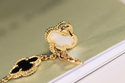 Miro CLOVER OHRRINGE GOLD ONYX PERLMUTT 3 MOTIVE