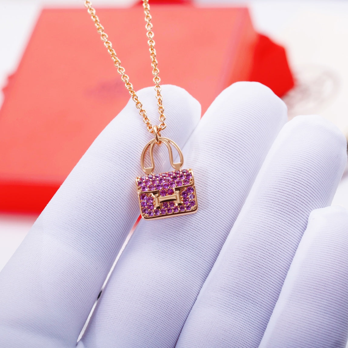 Miro CONSTANCE ANHÄNGER LILA DIAMANT HALSKETTE