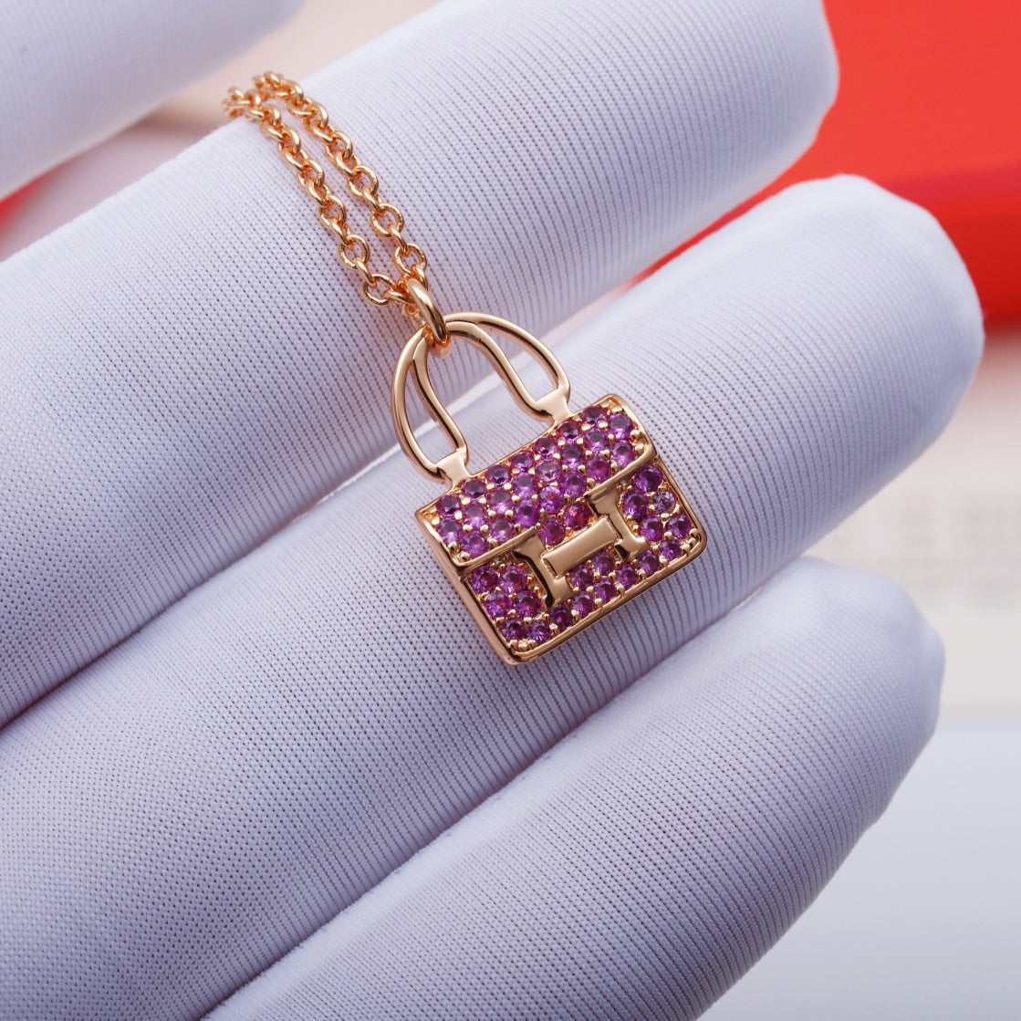 Miro CONSTANCE ANHÄNGER LILA DIAMANT HALSKETTE