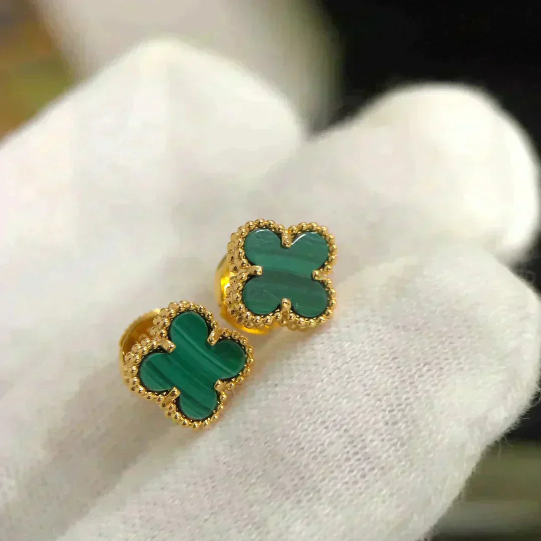 Miro CLOVER MINI 9.5MM MALACHIT OHRRINGE
