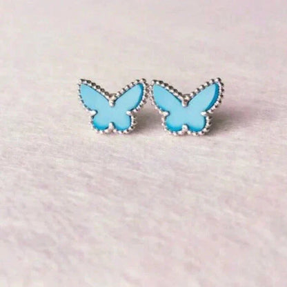 Miro BUTTERFLY TURQUOISE EARRINGS SILVER