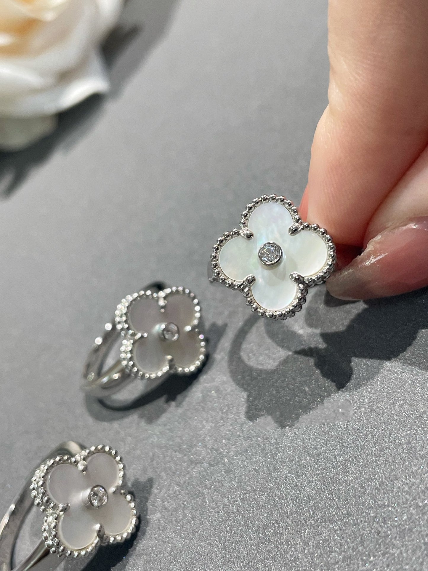 Miro KLEEBLATT SILBER WISCHER DIAMANTRING