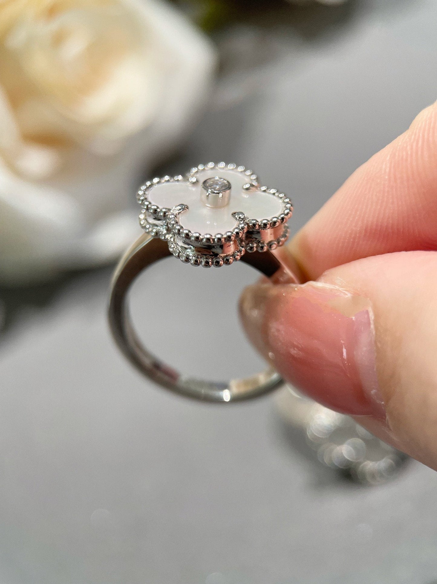 Miro KLEEBLATT SILBER WISCHER DIAMANTRING