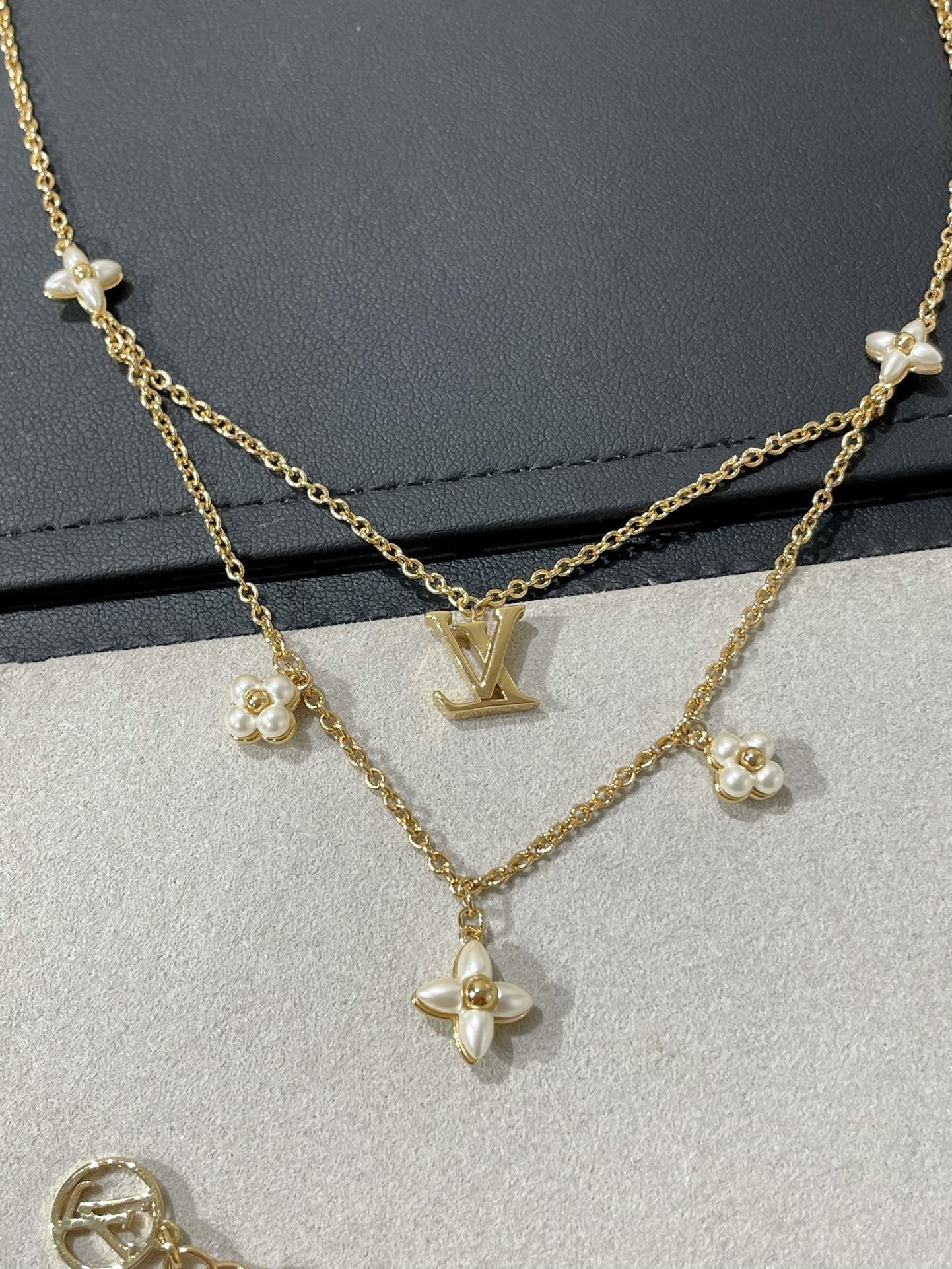 Miro FLOWERGRAM GOLD MOP DOUBLE ROW NECKLACE