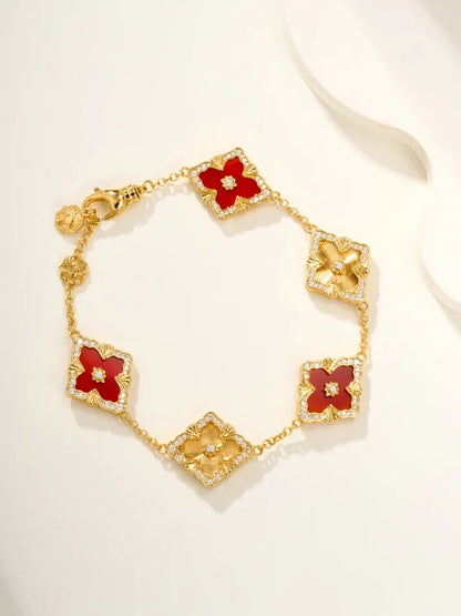 [Miro]B.C.L ENAMELED Five-Flower Bracelet£¨Various Colors) BIG SIZE