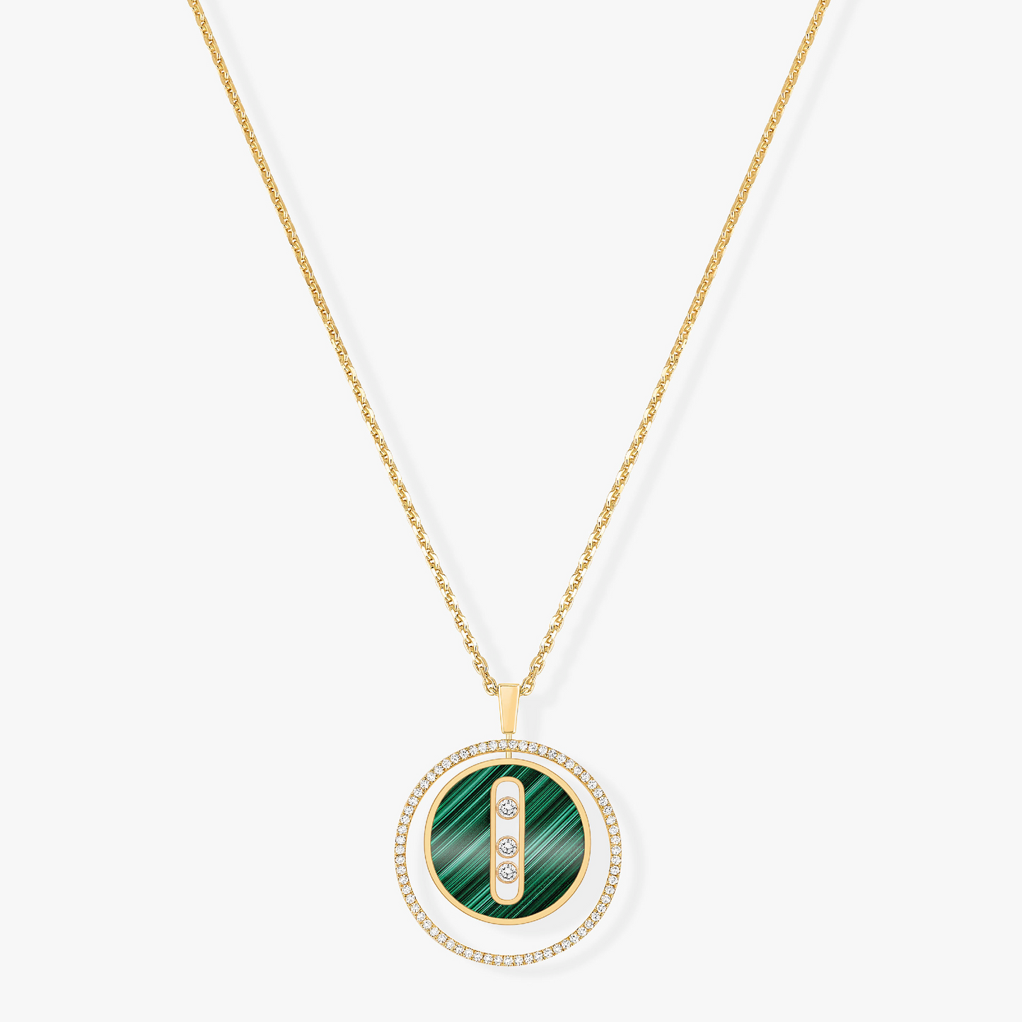 [Miro ]Miro  MOVE 3 DIAMOND MALACHITE GOLD DIAMOND NECKLACE