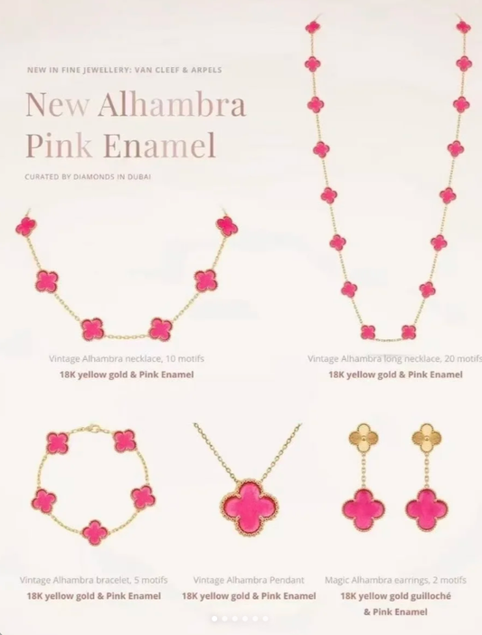 [Miro ] 26 NEW PINK BUBBLE ENAMEL SET  Gold
