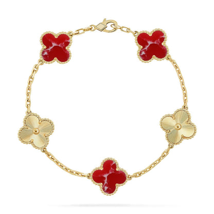 [Miro ]New CLOVER 5 MOTIF RED PATTERN BRACELET COLLECTION