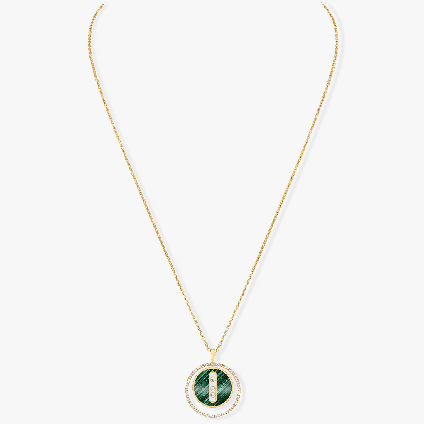 [Miro ]Miro  MOVE 3 DIAMOND MALACHITE GOLD DIAMOND NECKLACE