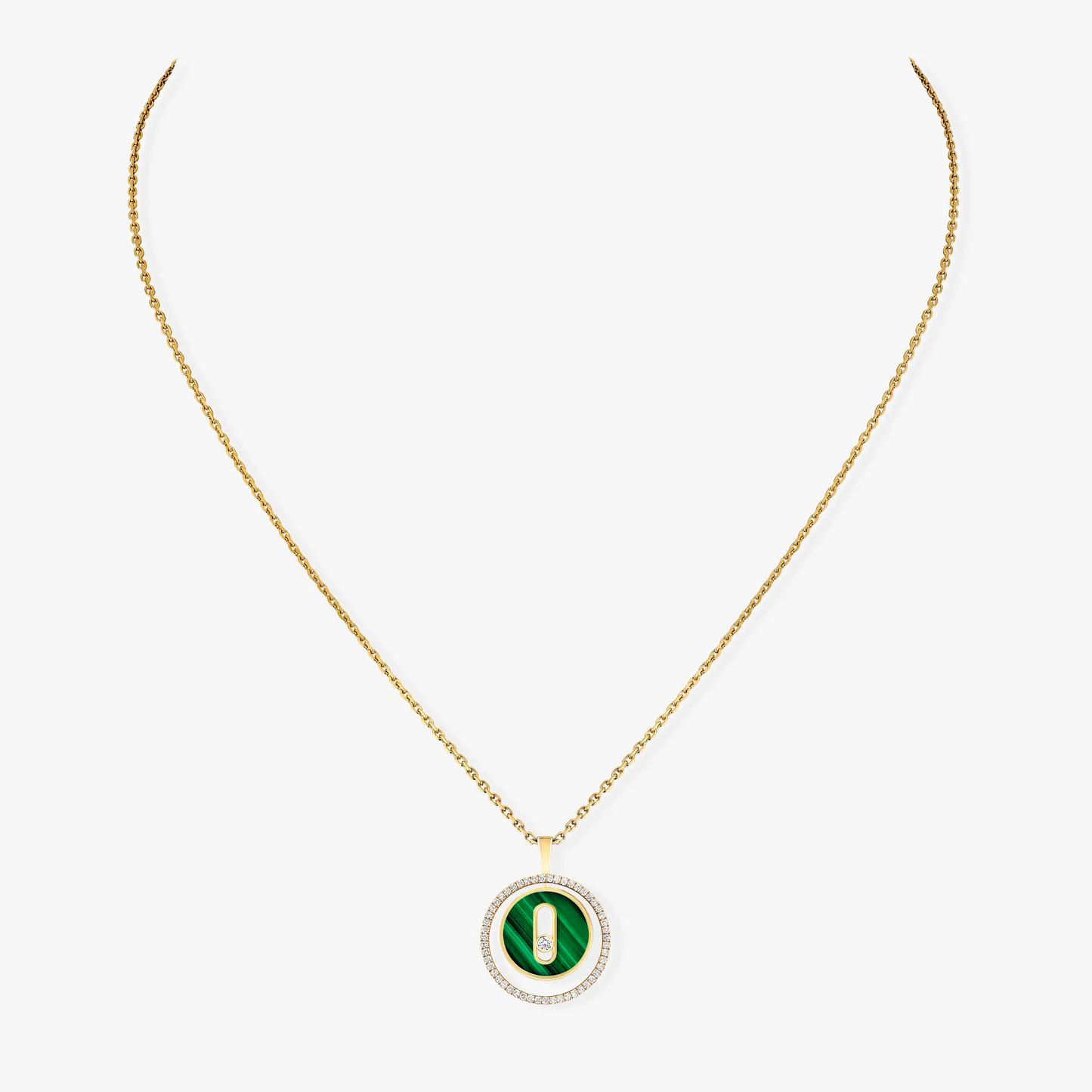 [Miro ]Miro  MOVE 1 DIAMANT MALACHIT GOLD DIAMANTEN HALSKETTE