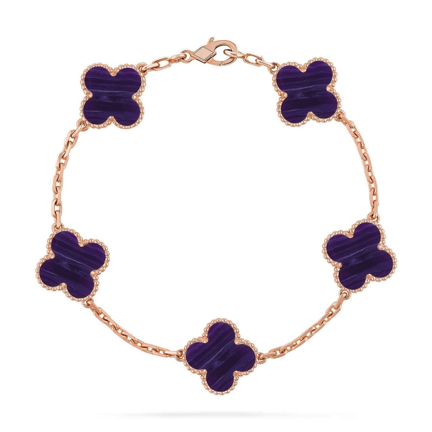 [Miro ]New CLOVER 5 MOTIF PURPLE STRIPES BRACELET COLLECTION