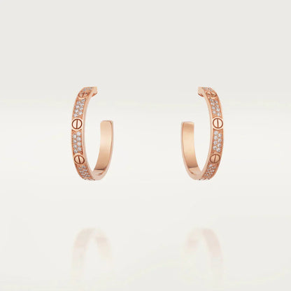 Miro LOVE DIAMOND PINK GOLD HOOP EARRINGS