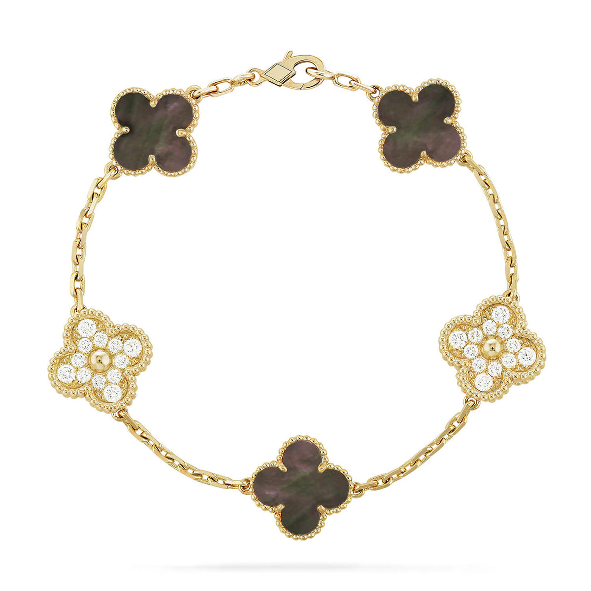 [Miro ]New CLOVER 5 MOTIF GRAY MOP BRACELET COLLECTION