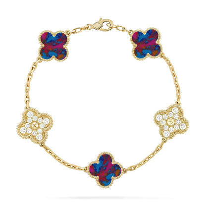 [Miro ]New CLOVER 5 MOTIF COLOR GEMSTONES BRACELET COLLECTION