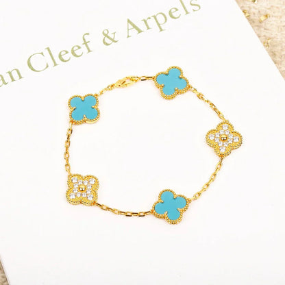 [Miro ]New  CLOVER 5 MOTIF TURQUOISE BRACELET COLLECTION