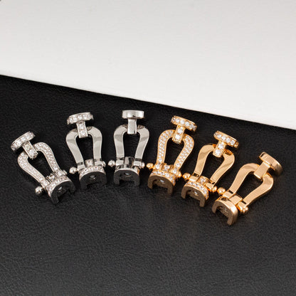 Miro FORCE LARGE HORSESHOE FULL DIAMOND BRACELET SILVER