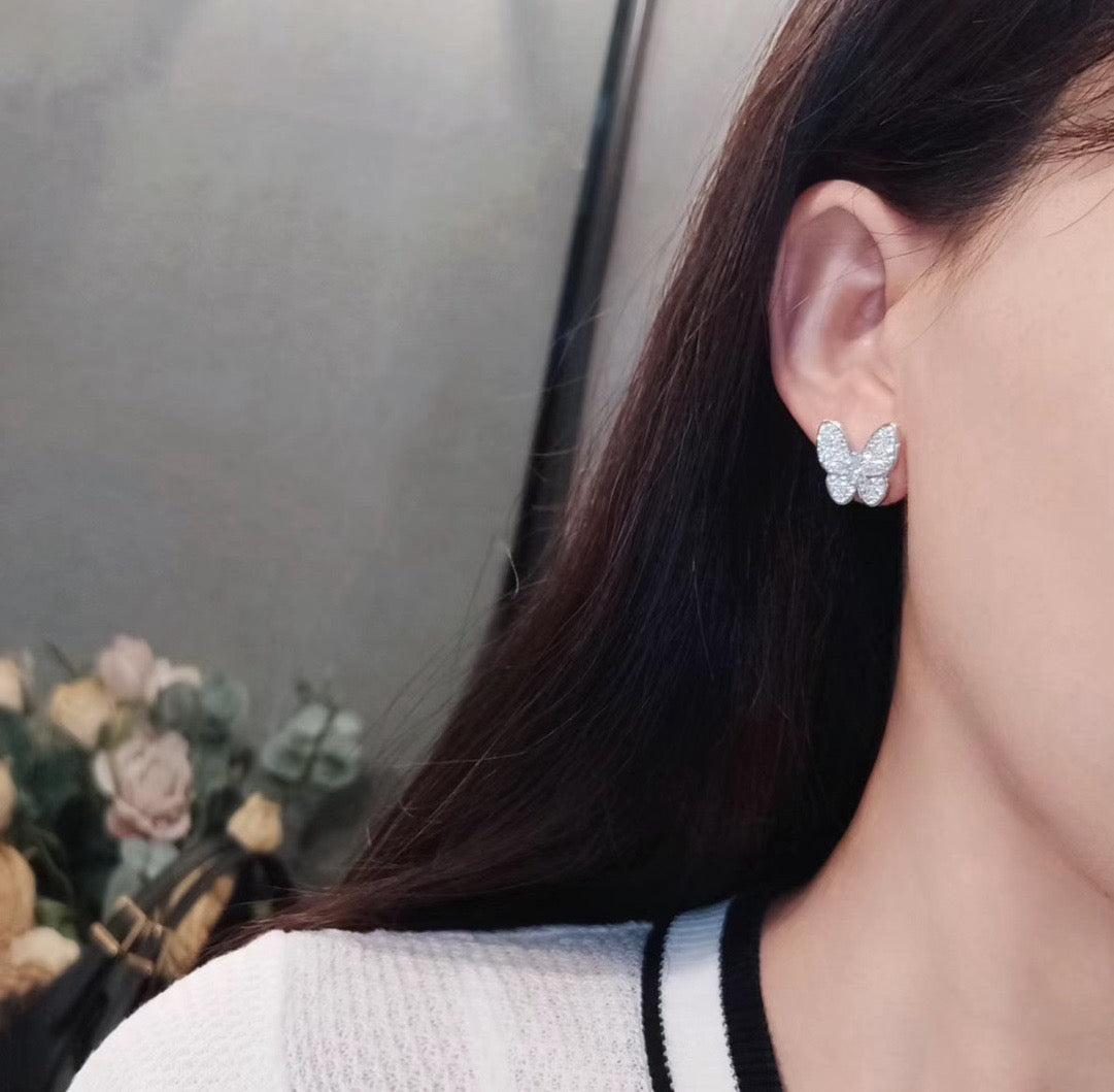 Miro BUTTERFLY OHRRINGE GANZ MIT DIAMANTEN BESETZT