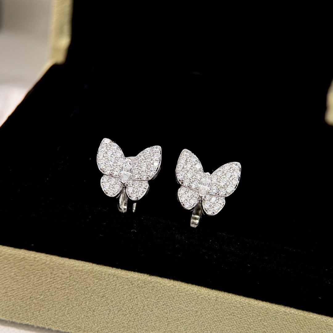 Miro BUTTERFLY OHRRINGE GANZ MIT DIAMANTEN BESETZT