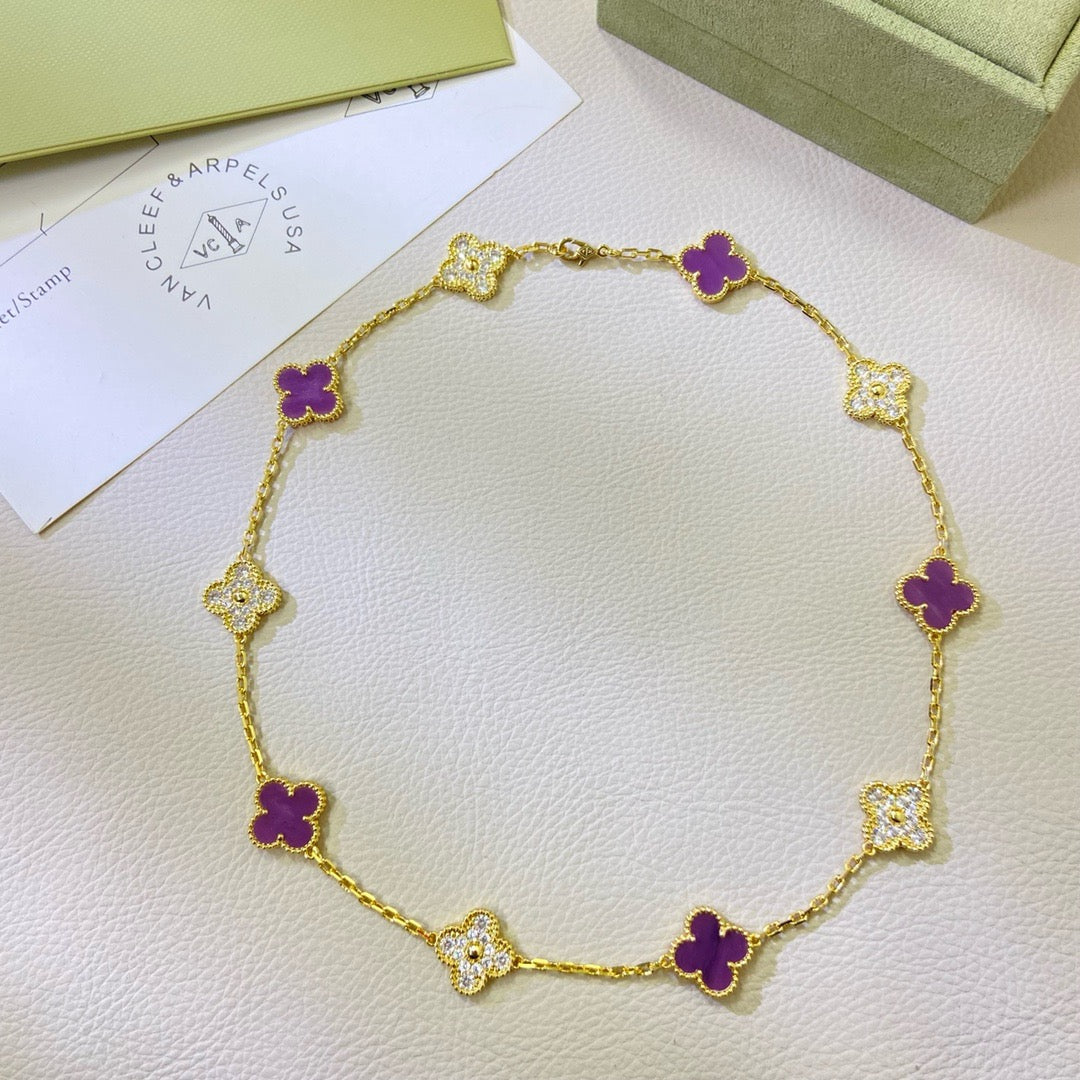 Miro CLOVER 10 MOTIFS VIOLETTER RAUTENHALSSCHMUCK