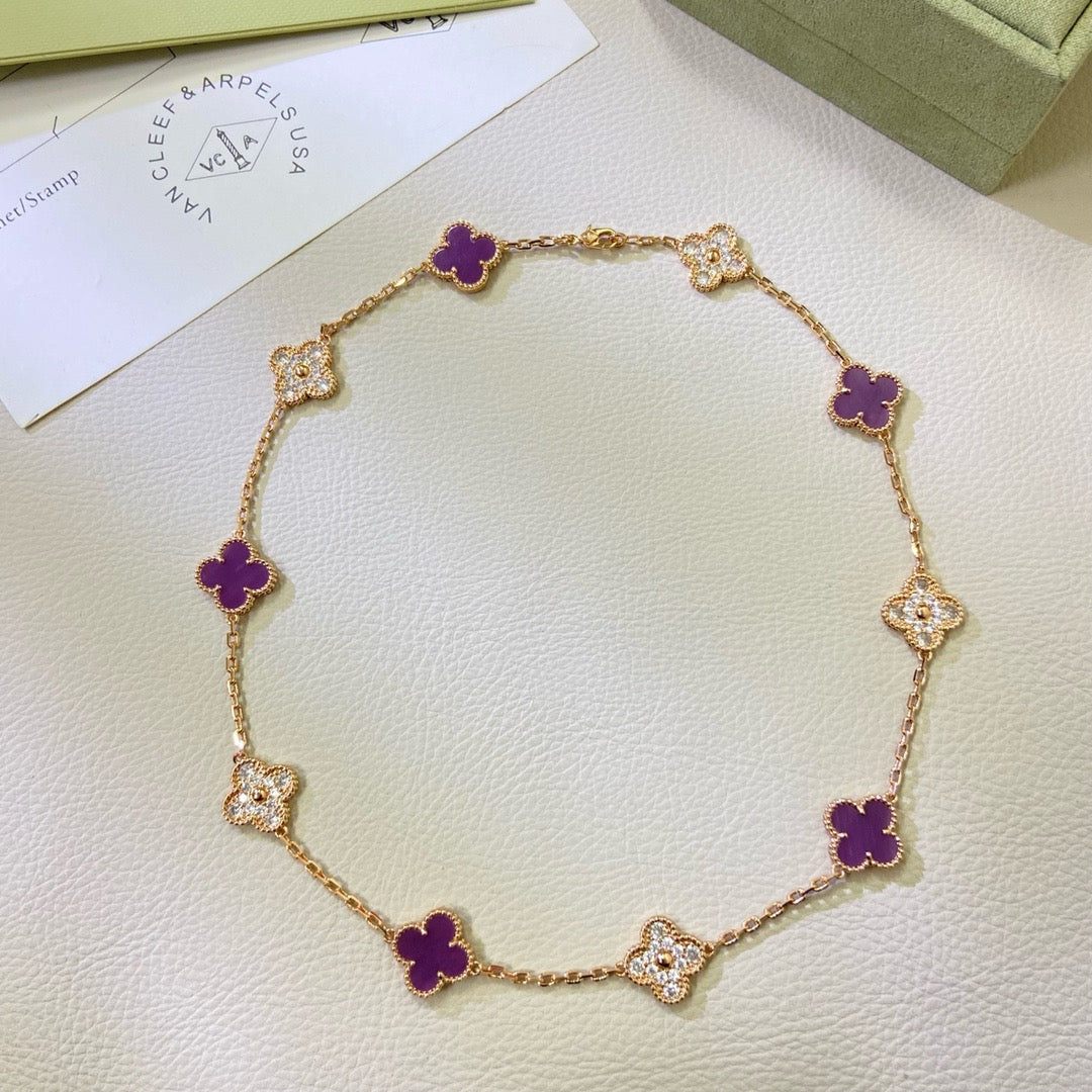 Miro CLOVER 10 MOTIFS VIOLETTER RAUTENHALSSCHMUCK