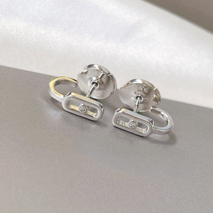 [Miro ]CREOLES MOVE UNO MINI 1 DIAMOND EARRINGS