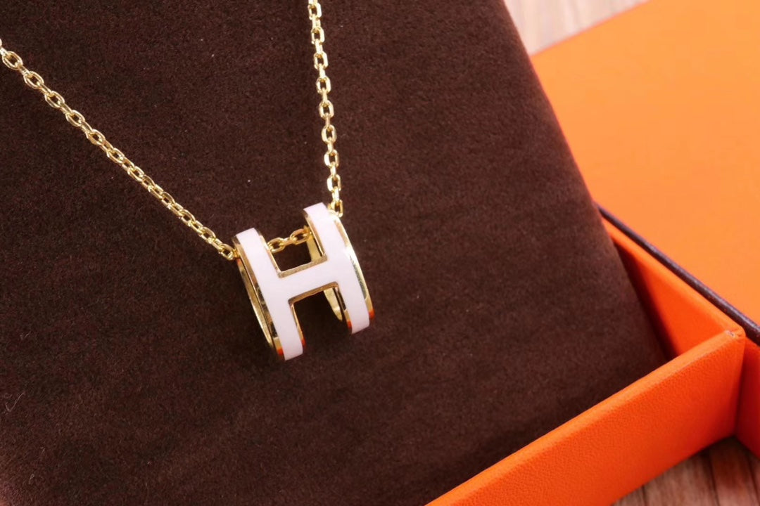 Miro HM CLIC GELBE EMAILLE GOLD HALSKEtte