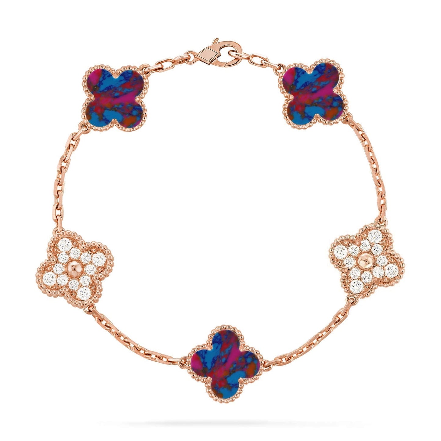 [Miro ]New CLOVER 5 MOTIF COLOR GEMSTONES BRACELET COLLECTION