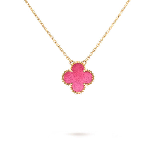[Miro] NEW CLOVER 15MM PINK ENAMEL NECKLACE