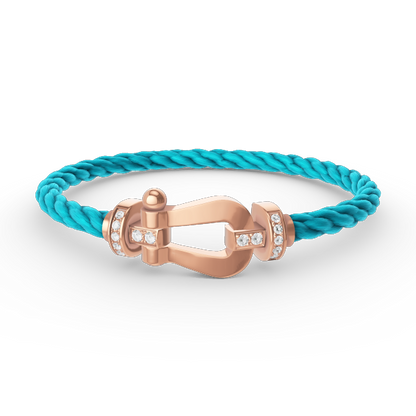 Miro FORCE LARGE HORSESHOE HALF DIAMOND BRACELET ROSE GOLD