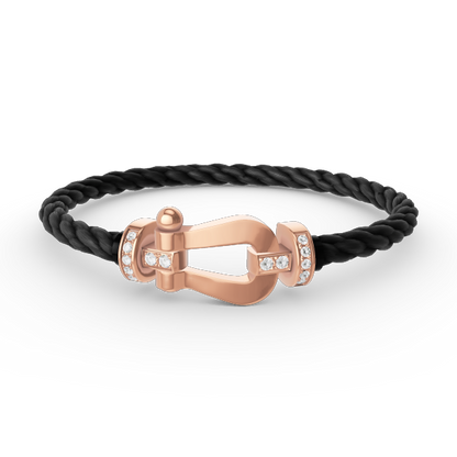 Miro FORCE LARGE HORSESHOE HALF DIAMOND BRACELET ROSE GOLD
