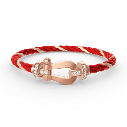 Miro FORCE LARGE HORSESHOE HALF DIAMOND BRACELET ROSE GOLD