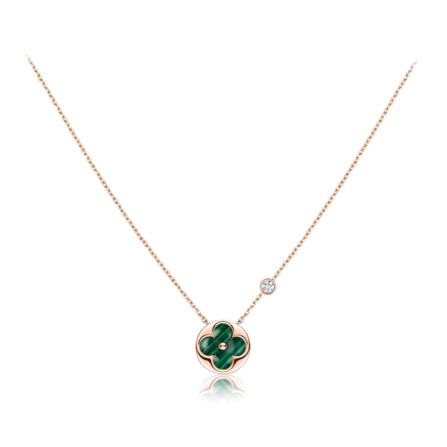 Miro SUN PEDANT PINK GOLD 1 DIAMOND NECKLACE