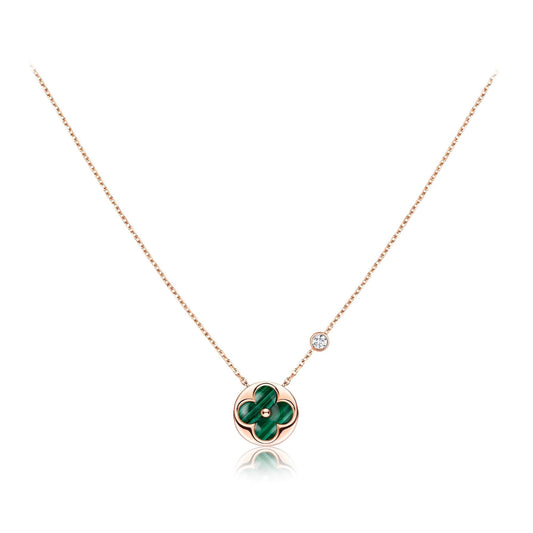 Miro SUN PEDANT PINK GOLD 1 DIAMOND NECKLACE