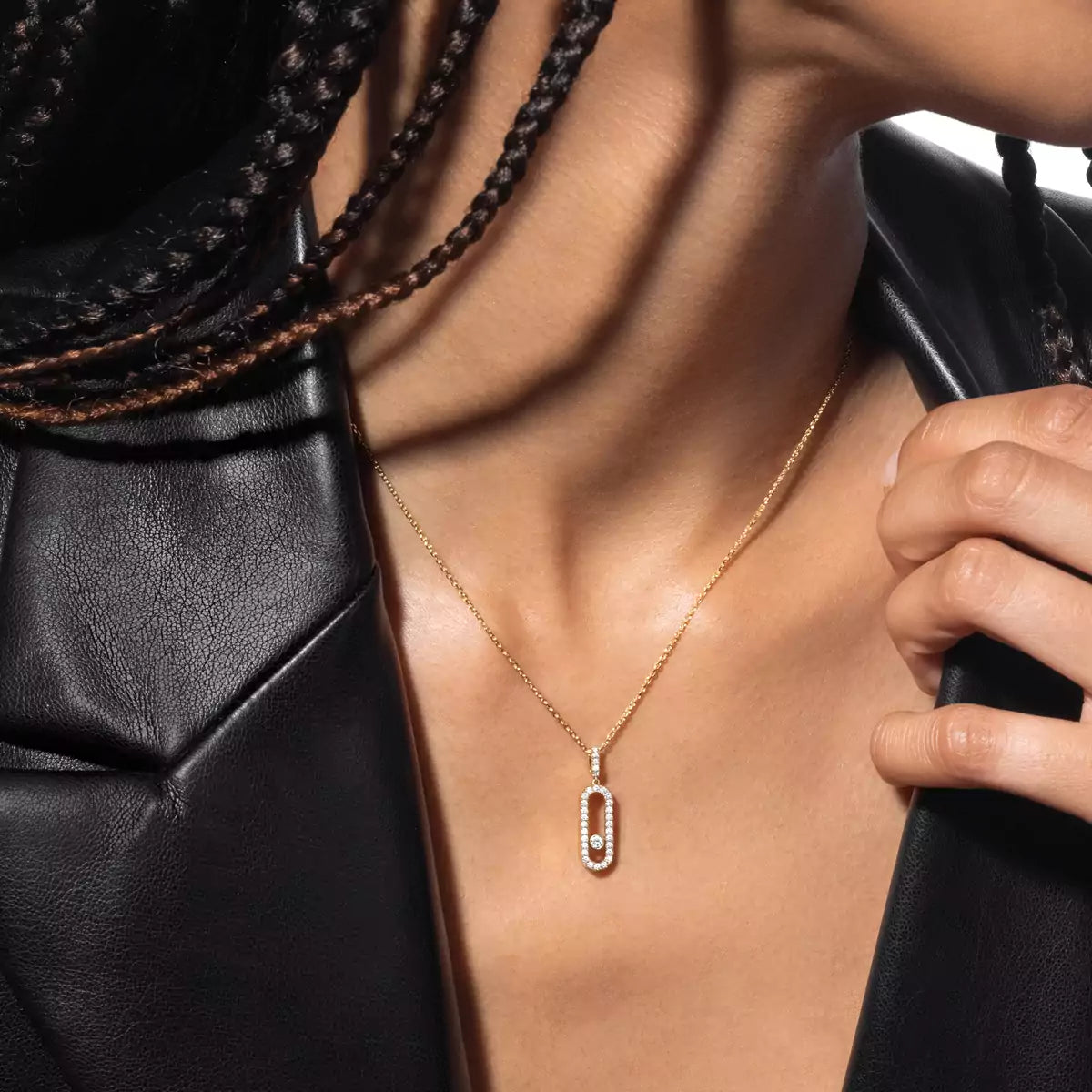 [Miro ]Move Uno Diamantkette aus Roségold