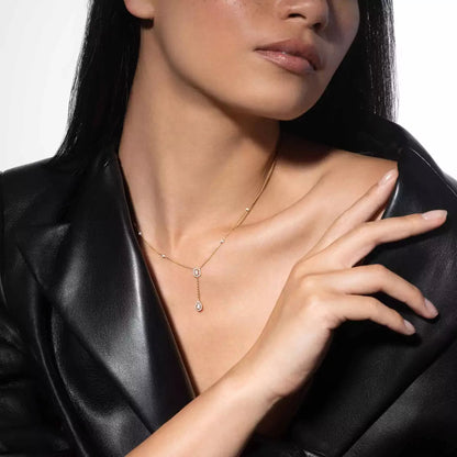 [Miro ]Gold Diamond Tie Necklace