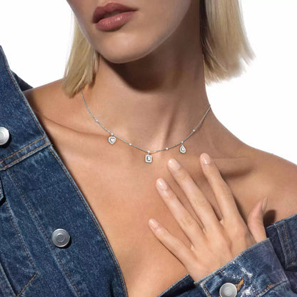[Miro ]My Twin Diamond Necklace in Silver