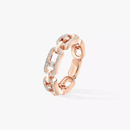 [Miro ]Beweglicher Link Pave_-Set Diamantring in Gold