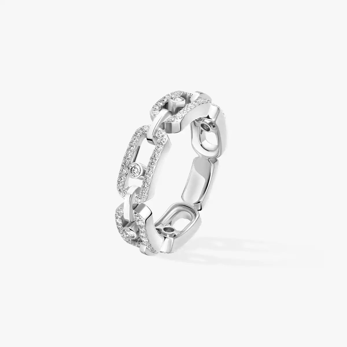 [Miro ]Beweglicher Link Pave_-Set Diamantring in Gold