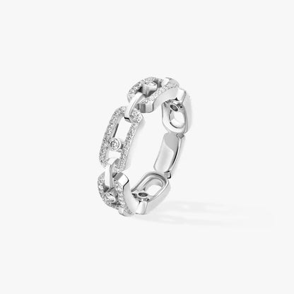 [Miro ]Beweglicher Link Pave_-Set Diamantring in Gold