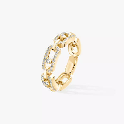 [Miro ]Beweglicher Link Pave_-Set Diamantring in Gold