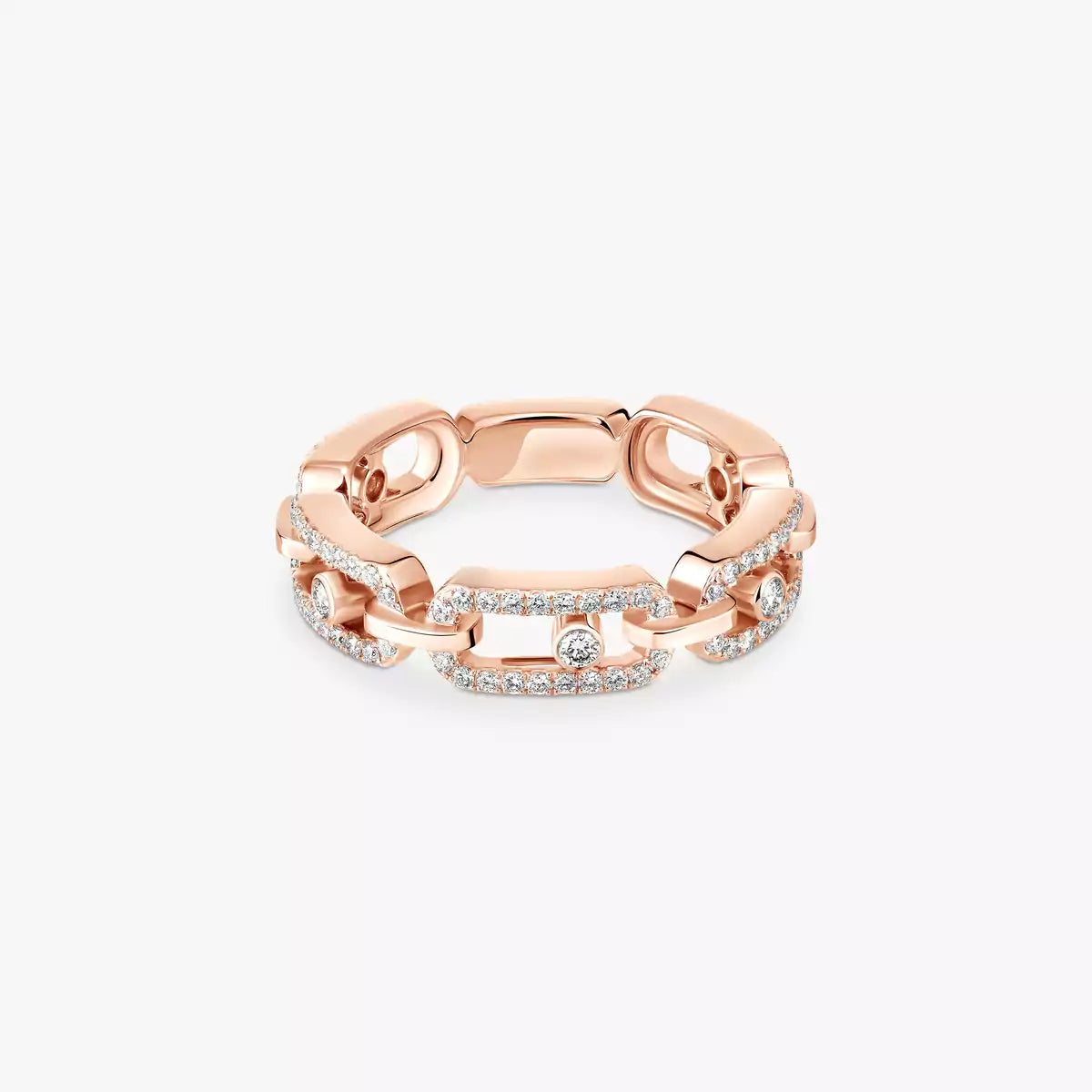 [Miro ]Beweglicher Link Pave_-Set Diamantring in Gold