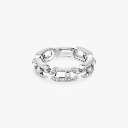 [Miro ]Beweglicher Link Pave_-Set Diamantring in Gold