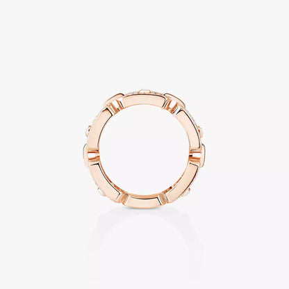 [Miro ]Beweglicher Link Pave_-Set Diamantring in Gold