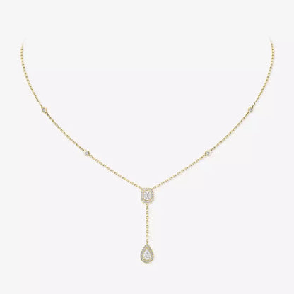 [Miro ]Gold Diamond Tie Necklace